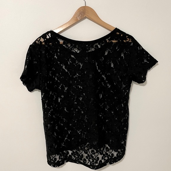 H&M Black Lace Crop Style Shirt - Picture 3 of 3